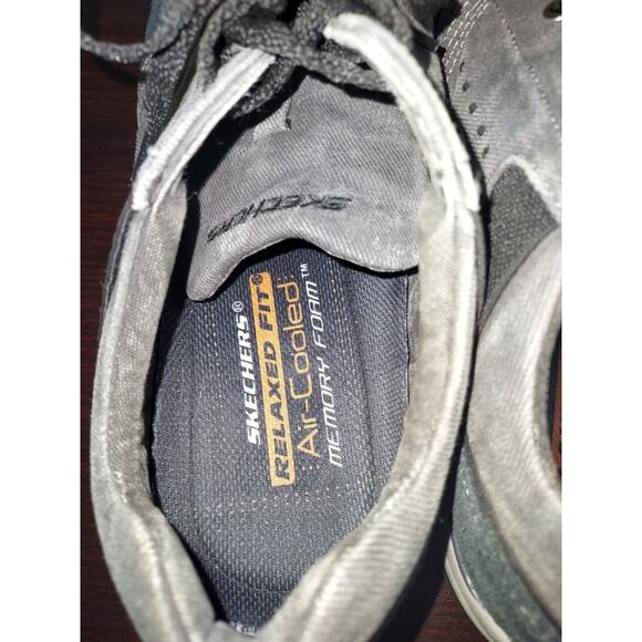 Skechers Mens Relaxed Fit Shoes 11M Lace Up Expected Vaspen Oxford Black Gray - Picture 7 of 14